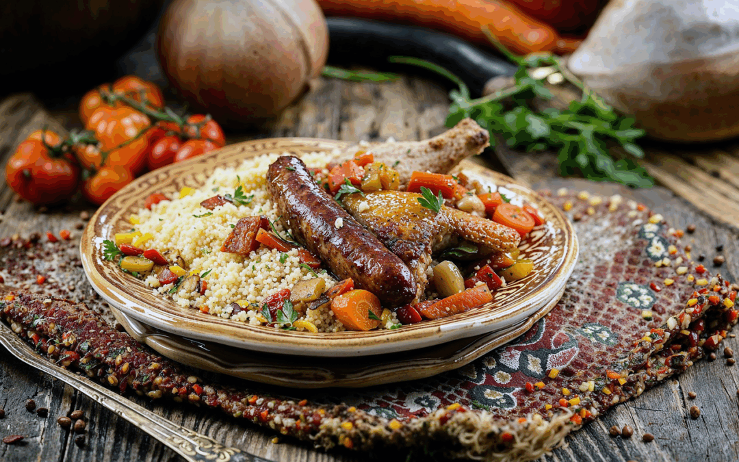 ai generated, couscous, semoule, legumes, oriental, pat, nourriture