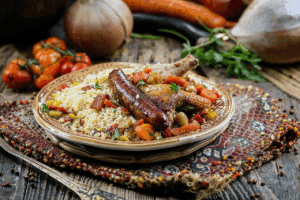 ai generated, couscous, semoule, legumes, oriental, pat, nourriture